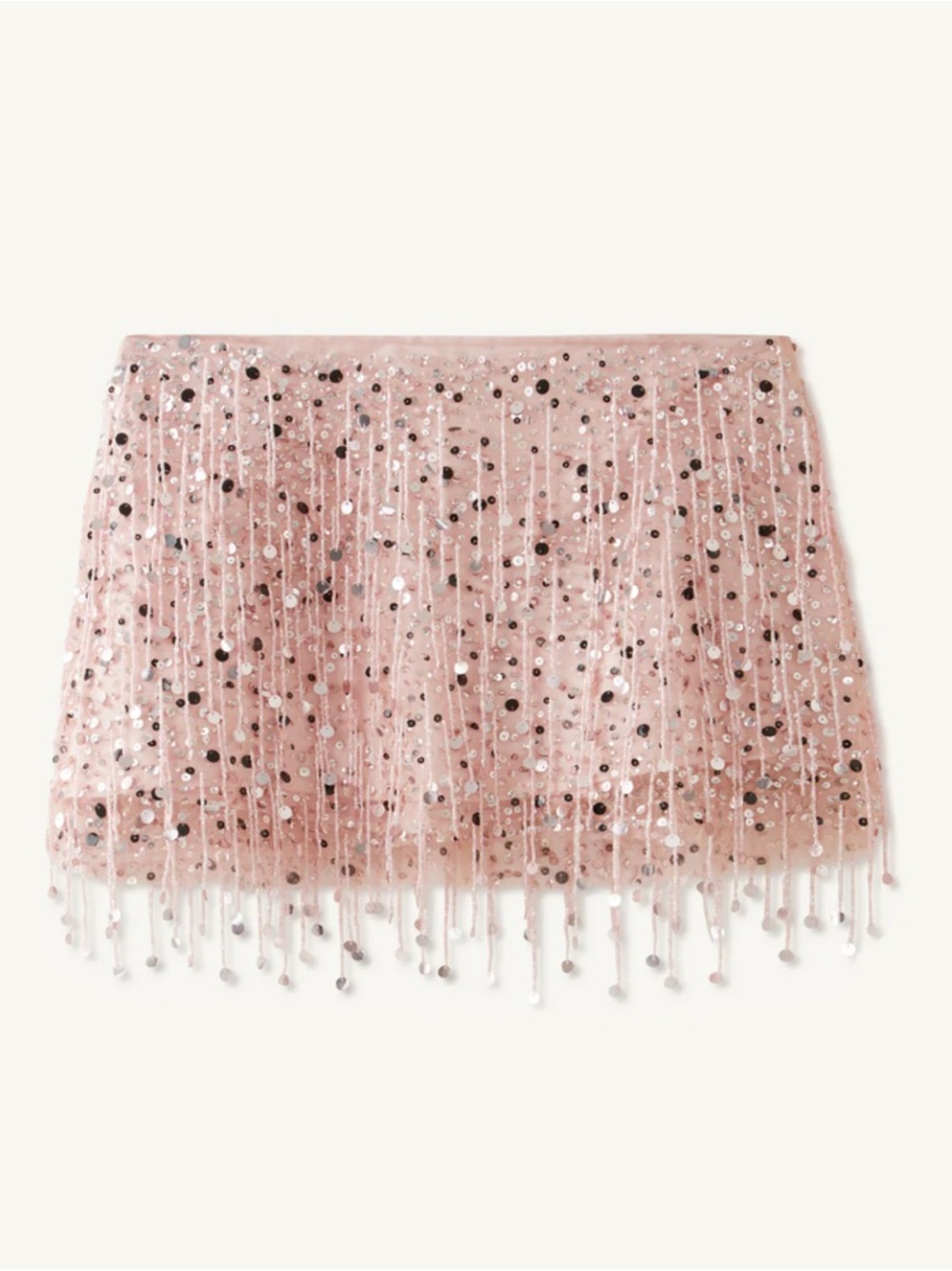 [NWT] Asta Resort - Yasmin Hand Beaded Mini Skirt - Blush Pink